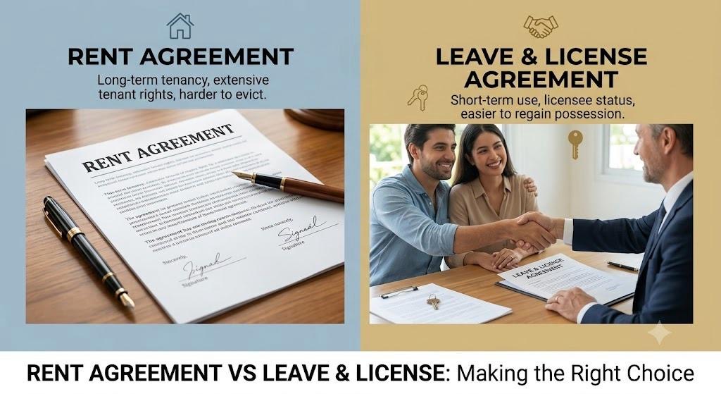 Rent Agreement vs Leave & License Agreement: Key Differences and Which One You Should Use