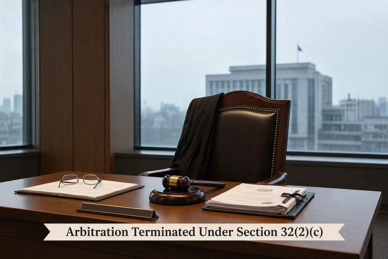 Arbitral Tribunal Terminates Proceedings After Holding Continuation 'Unnecessary And Impossible' Under Section 32(2)(c)